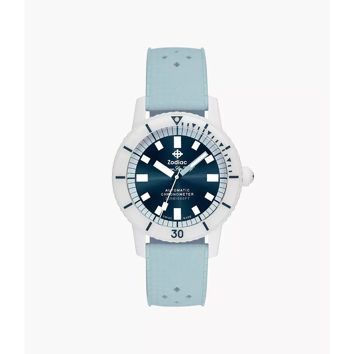 Zodiac ZO9590 Super Sea Wolf Ceramic Diver White 41 mm Automatic Men`s Watch