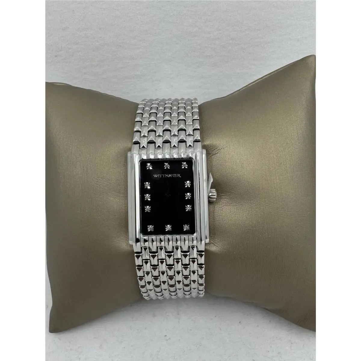 Wittnauer Rectangle Black Dial Diamond Accent Unisex 23mm Watch WN4091