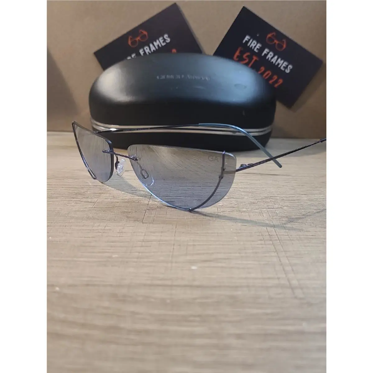 Giorgio Armani 1577 1351/7C Blue Round Cat Eye Sunglasses 57-14-130 Rare