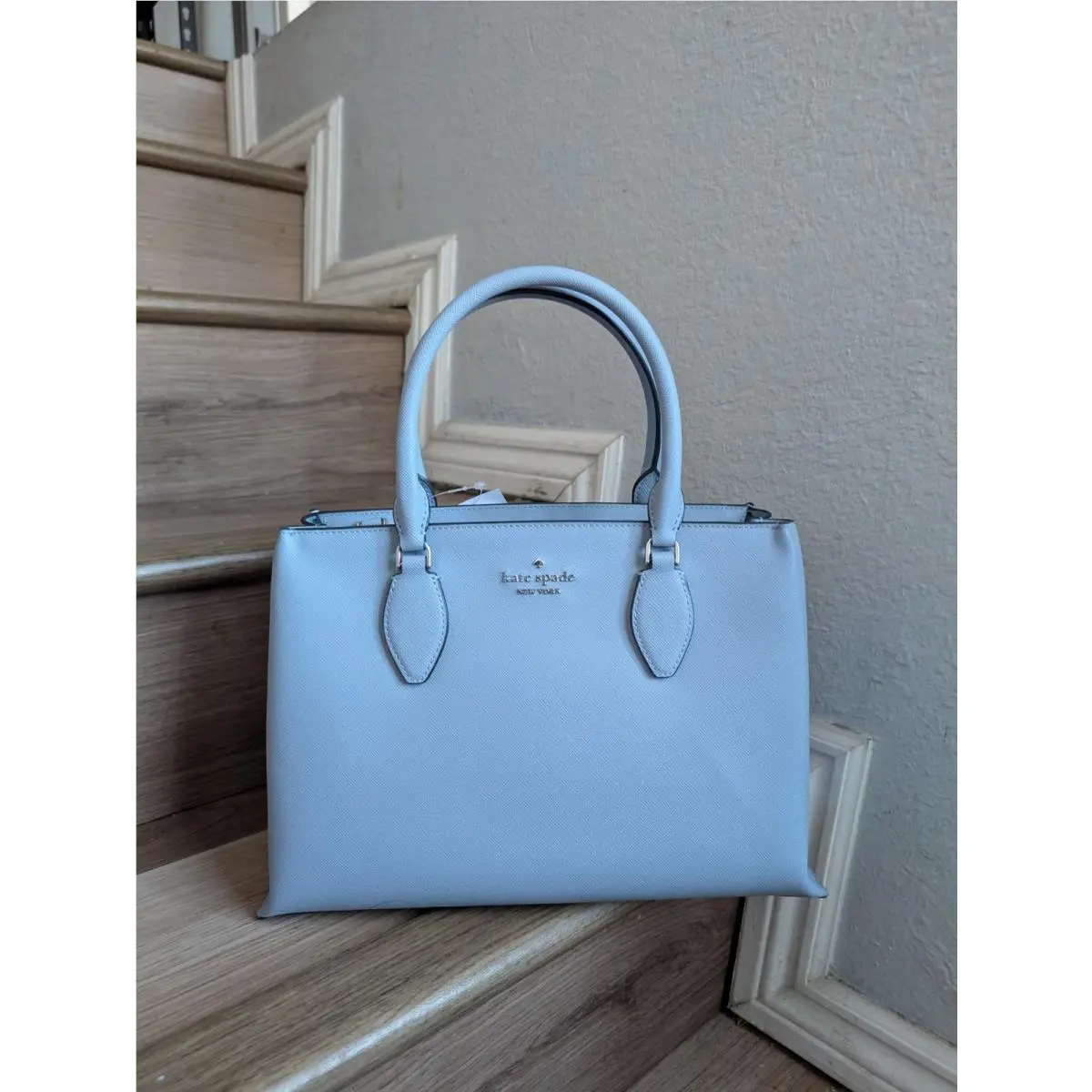 Kate Spade KK310 Rae Satchel Bag Crossbody Purse In Muted Blue