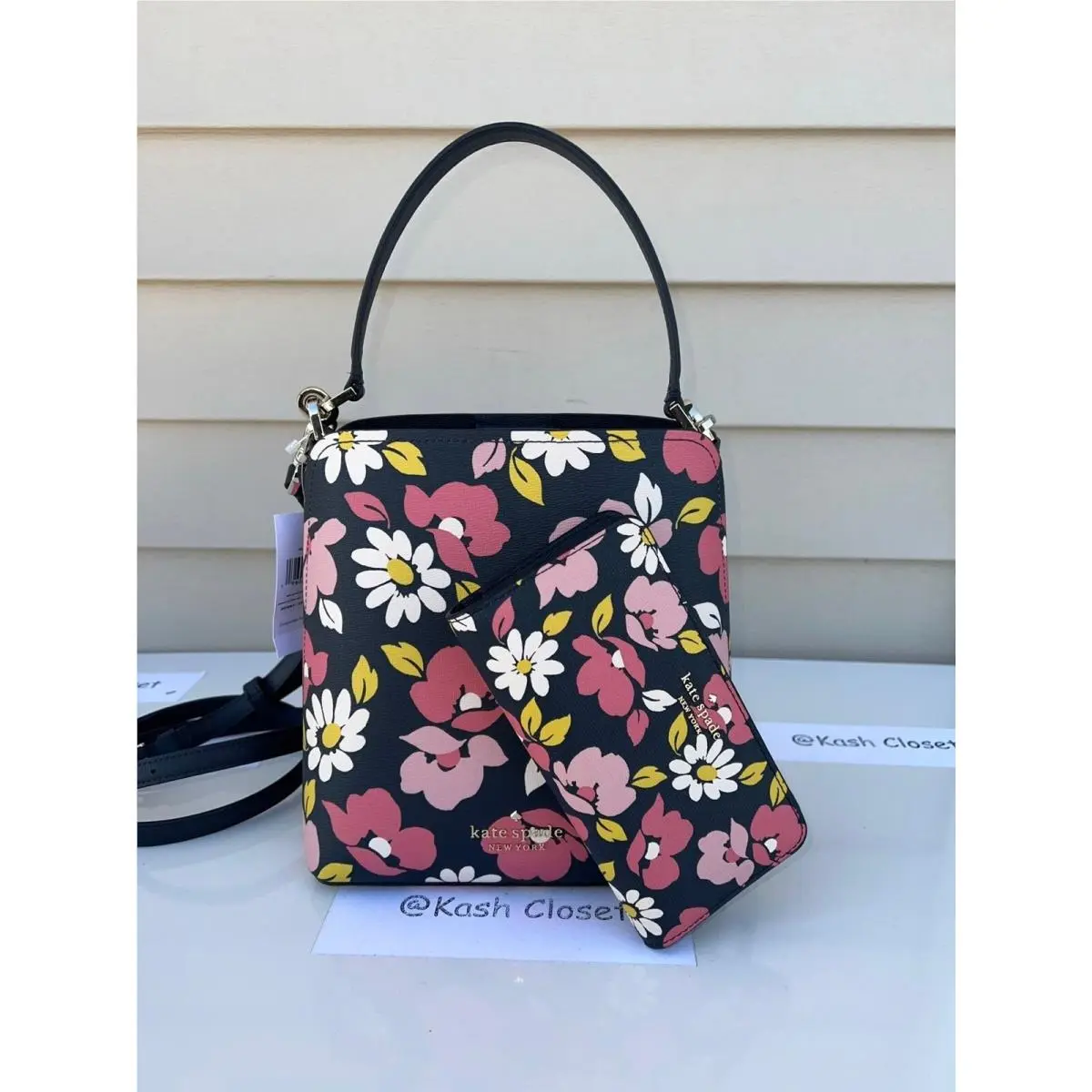 Kate Spade Bucket Bag Wallet Set Small Darcy Flower Printed Bag