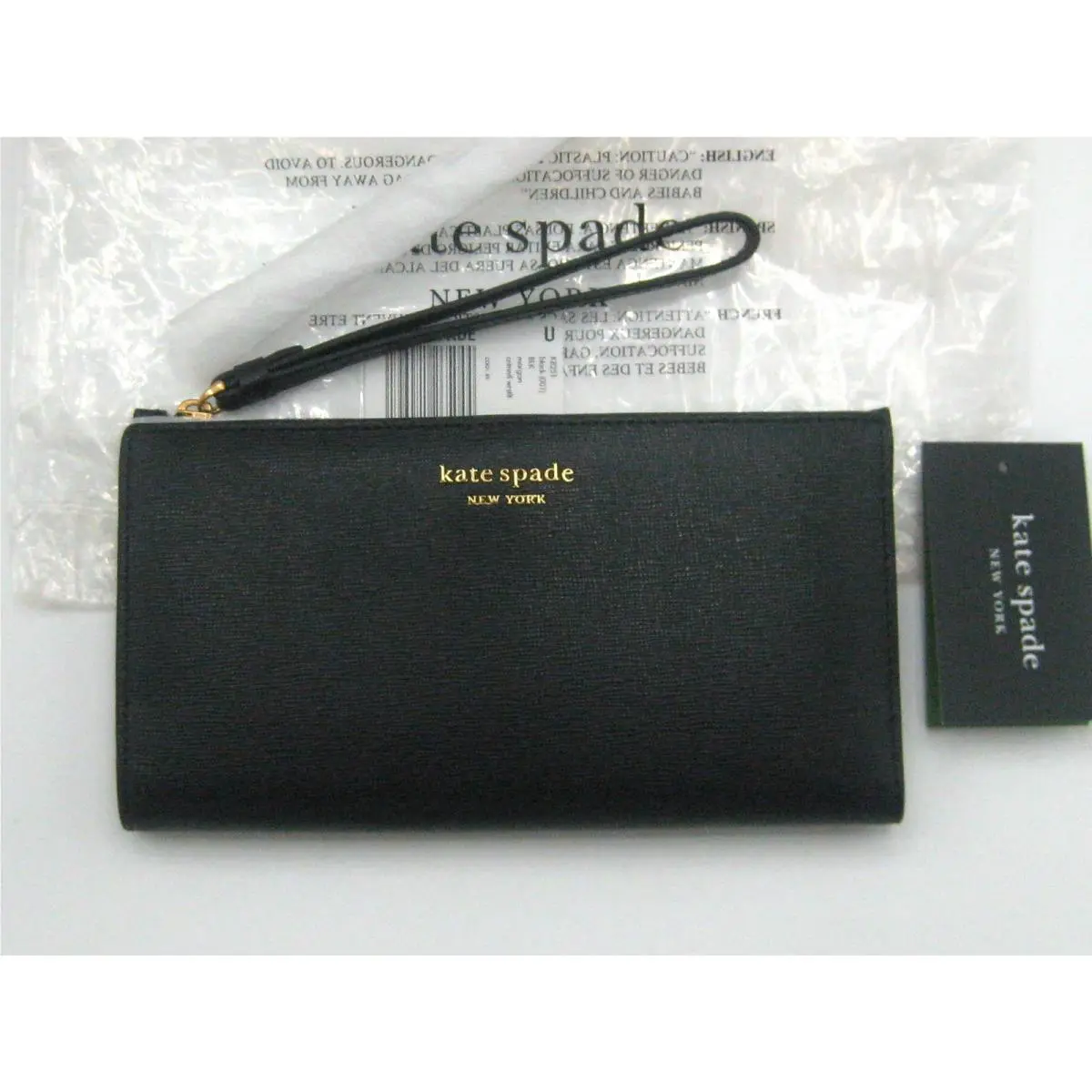 Kate Spade Morgan Black Saffiano Leather Bifold Continental Wallet Wristlet