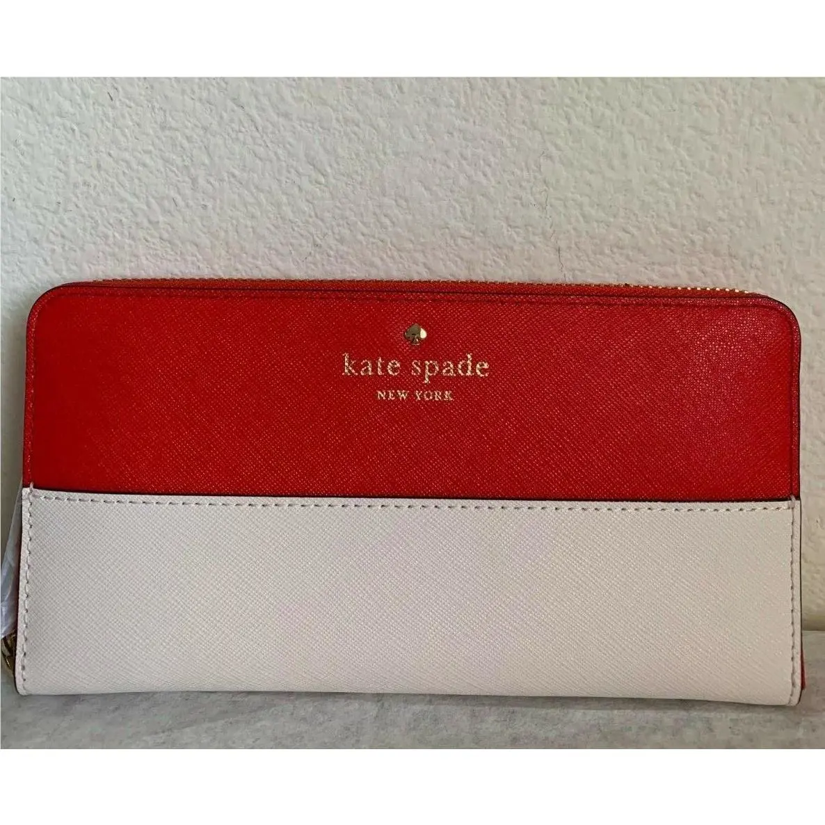 Kate Spade Cedar Street Lacey Saffiano Leather Large Zip Around Wallet