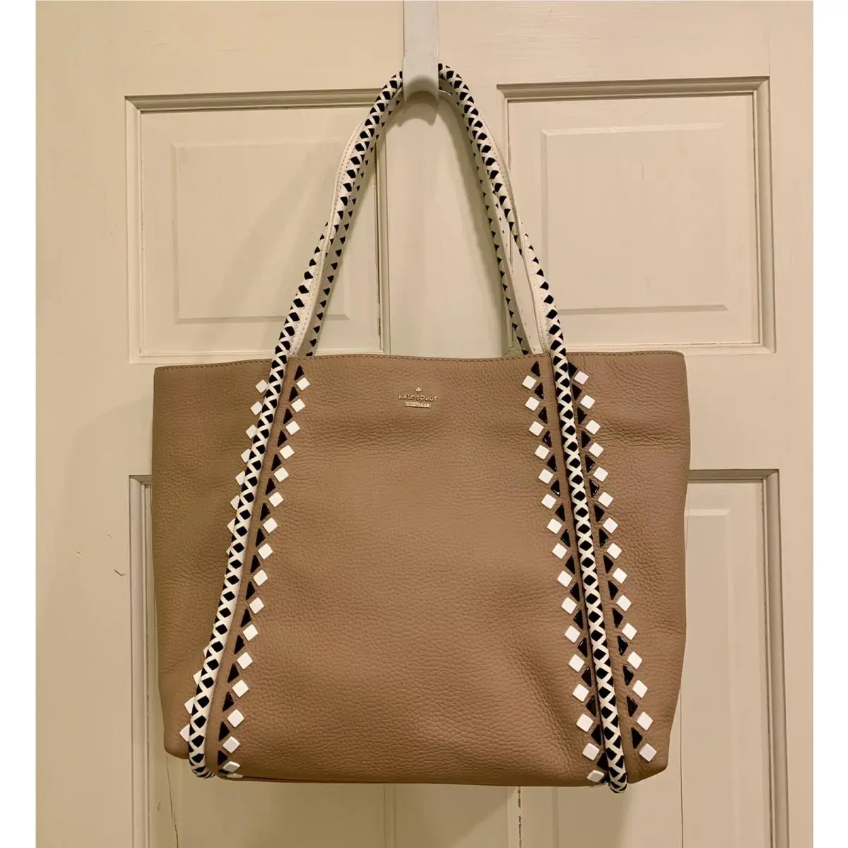 Kate Spade Leather Tote Large Shoulder Handbag Ronan Tan PXRU7737