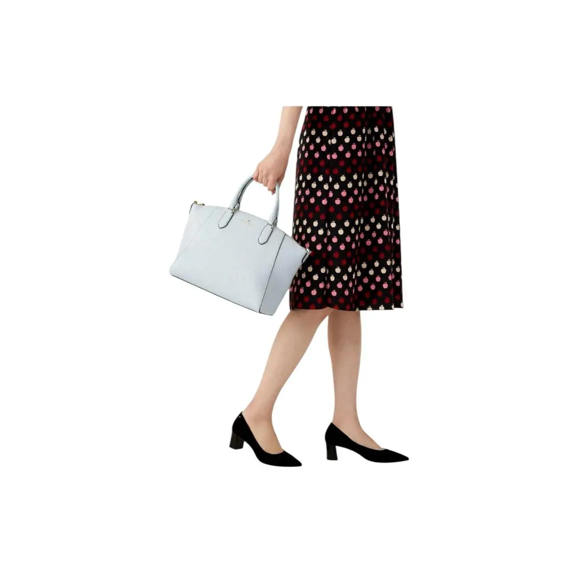 New Kate Spade Parker Pebbled Leather Satchel Frosty Sky Blue