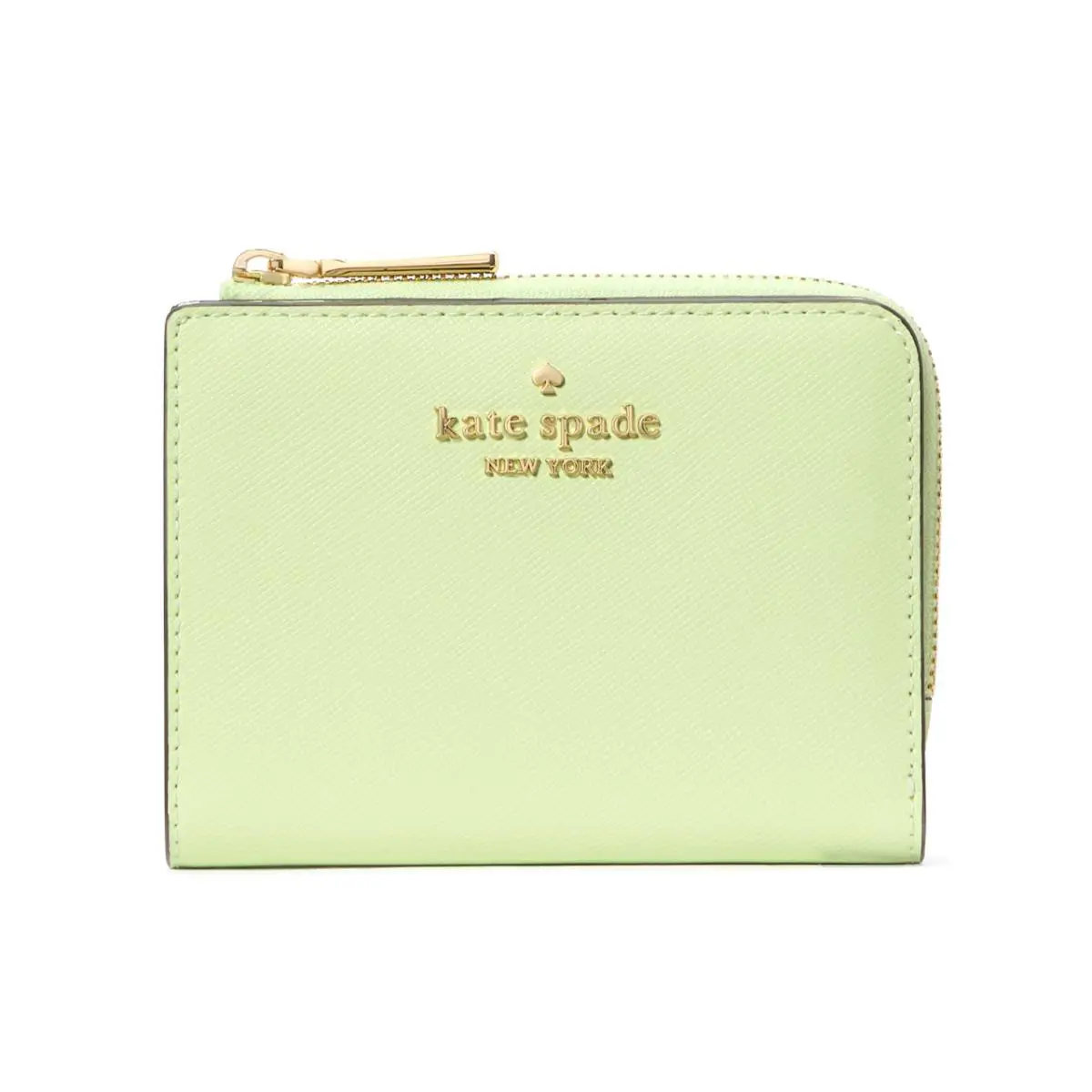 New Kate Spade Madison Small L Zip Wallet Saffiano Leather Matcha Latte