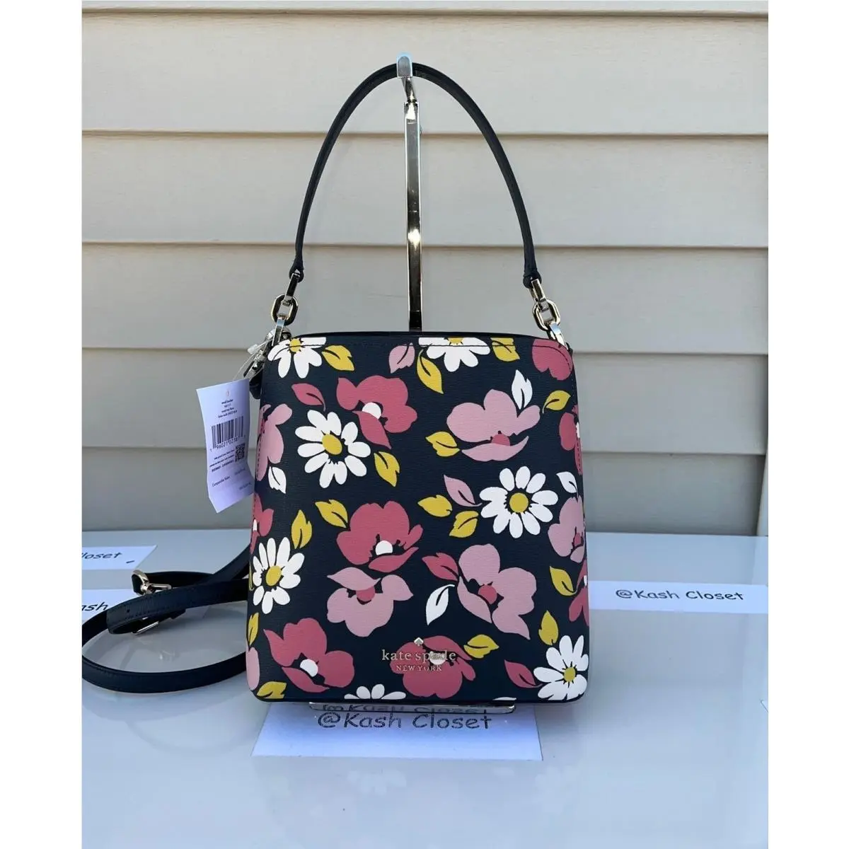 Kate Spade Bucket Bag Darcy Floral Printed Small Purse Blue Multi