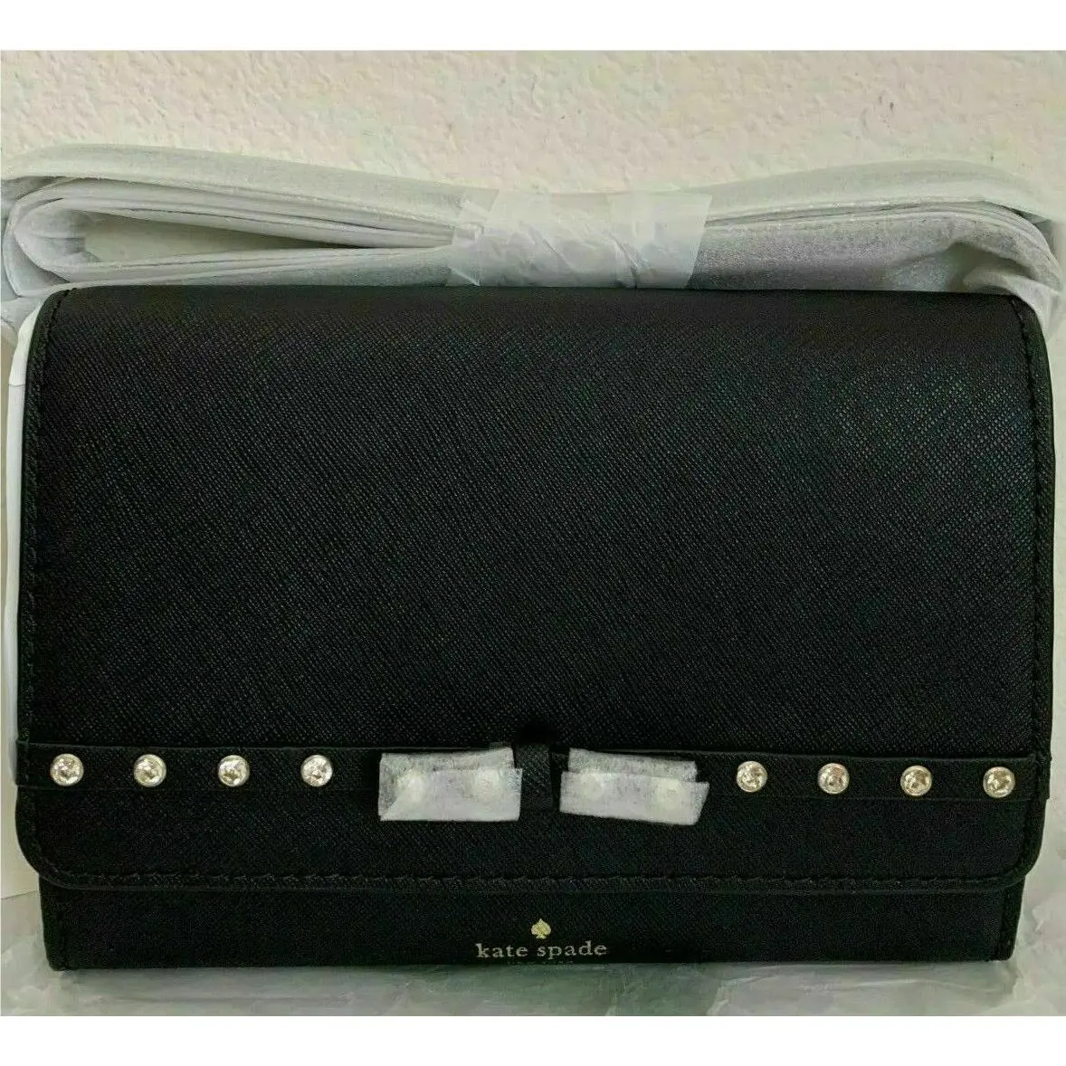 Kate Spade Summer Laurel Way Jeweled Crossbody Bag Black WLRU5195