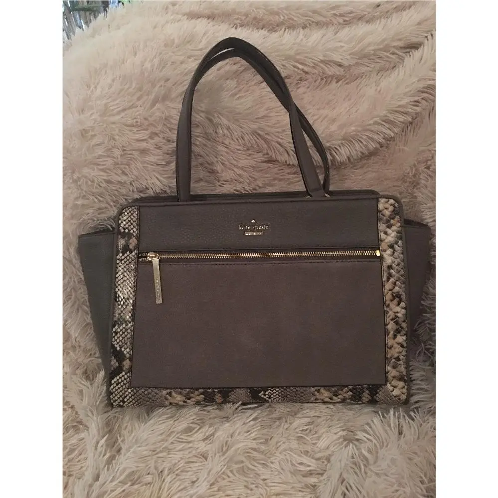 Kate Spade Chatham Lane Anton Stone Grey Satchel Bag Purse