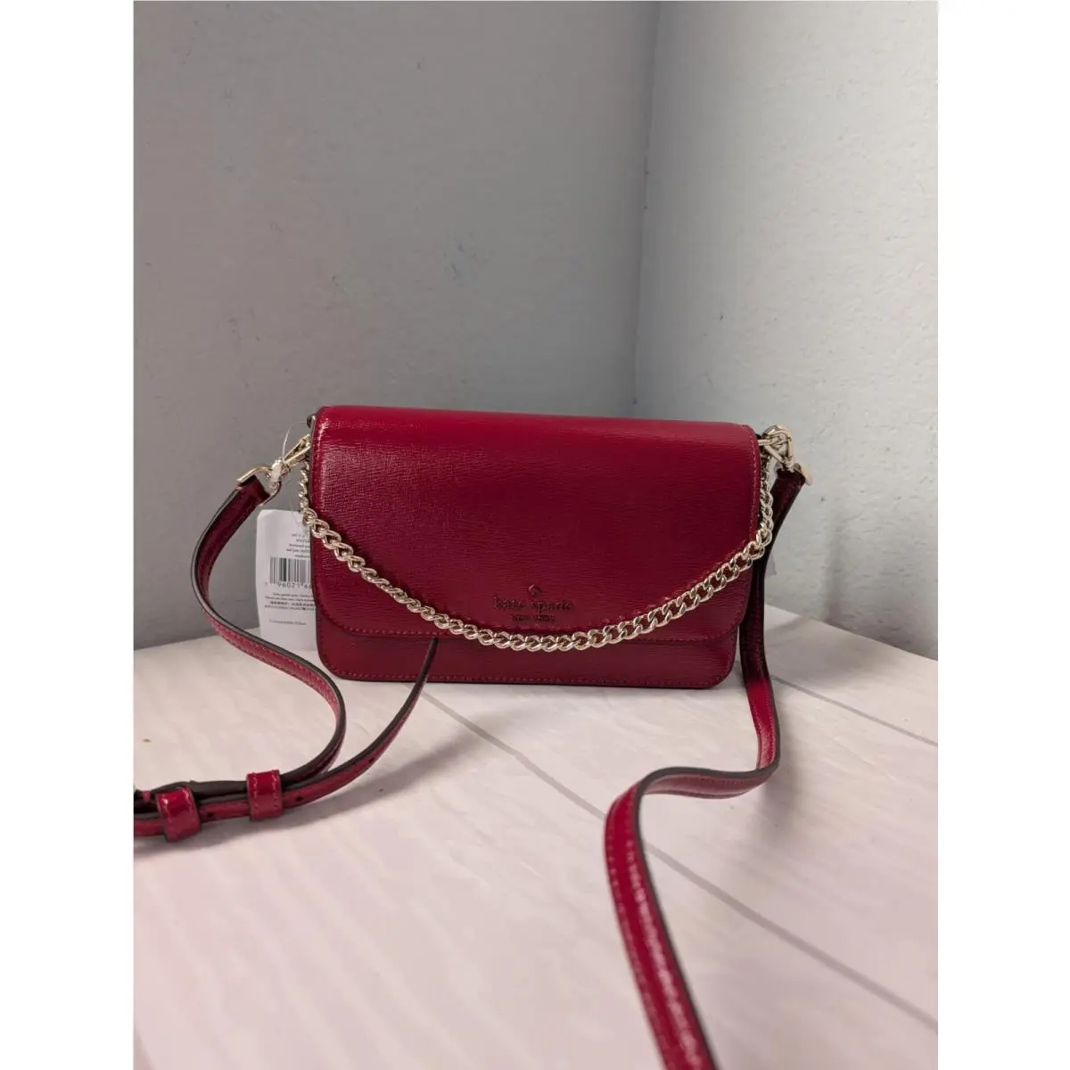 KN224 Madison Willow Mini Flap Crossbody In Red Jam by Kate Spade