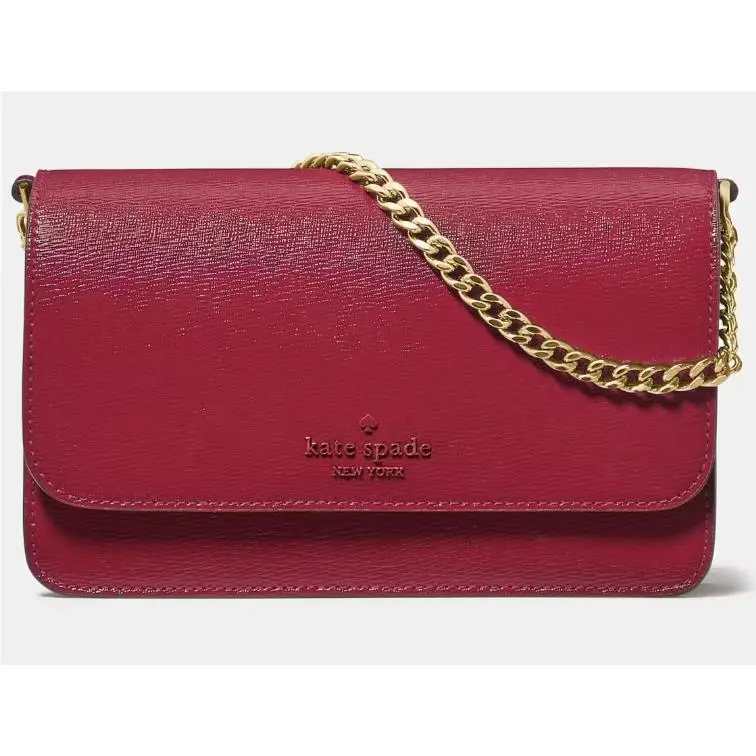 Kate Spade Madison Willow Flap Dark Red Leather Crossbody Purse KN224 Bag