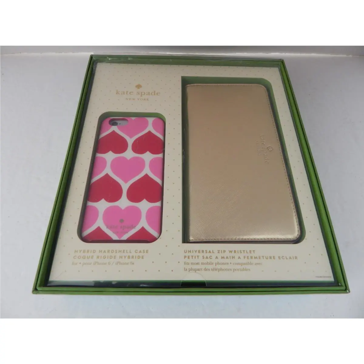Kate Spade Gift Set For Iphone 6/6S Universal Zip Wristlet Wallet New