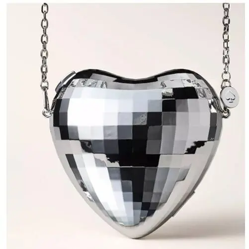 Disco Heart -shape Crossbody/shoulder Bag - Kate Spade New York x Target Silver