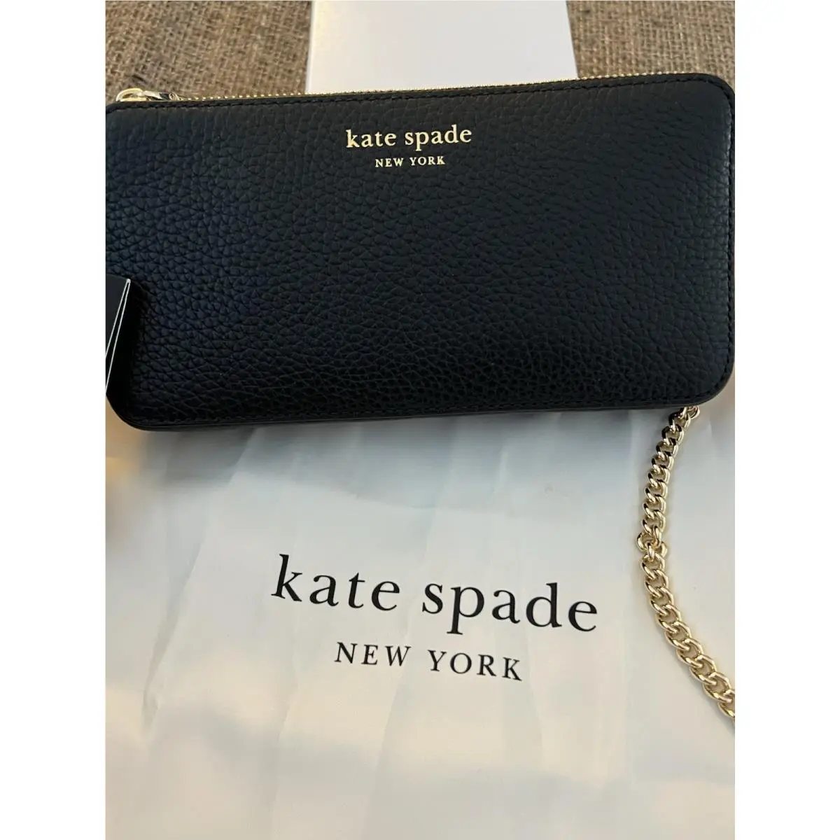 Kate Spade Margaux Double Zip Crossbody Organizer Handbag/purse/black/gold/nwt