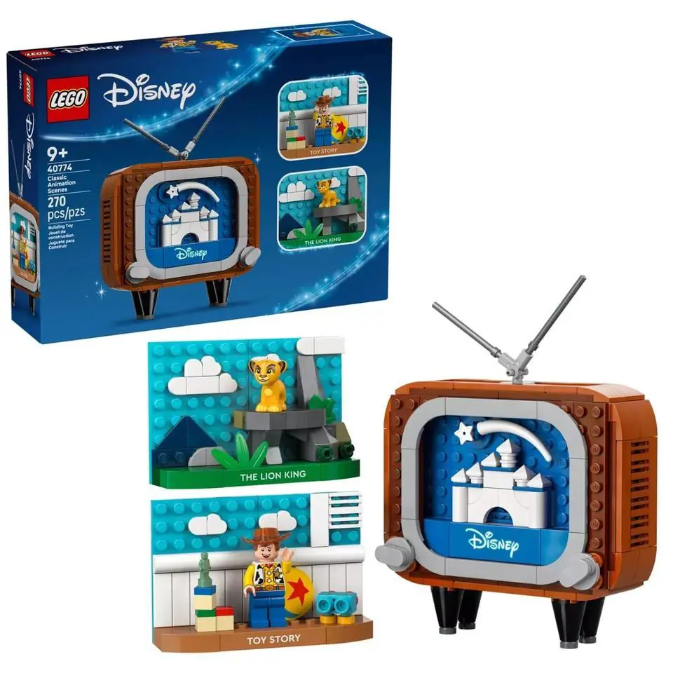Lego Disney Set 40774 Classic Animation Scenes Nostalgic Toy TV 270 Pieces