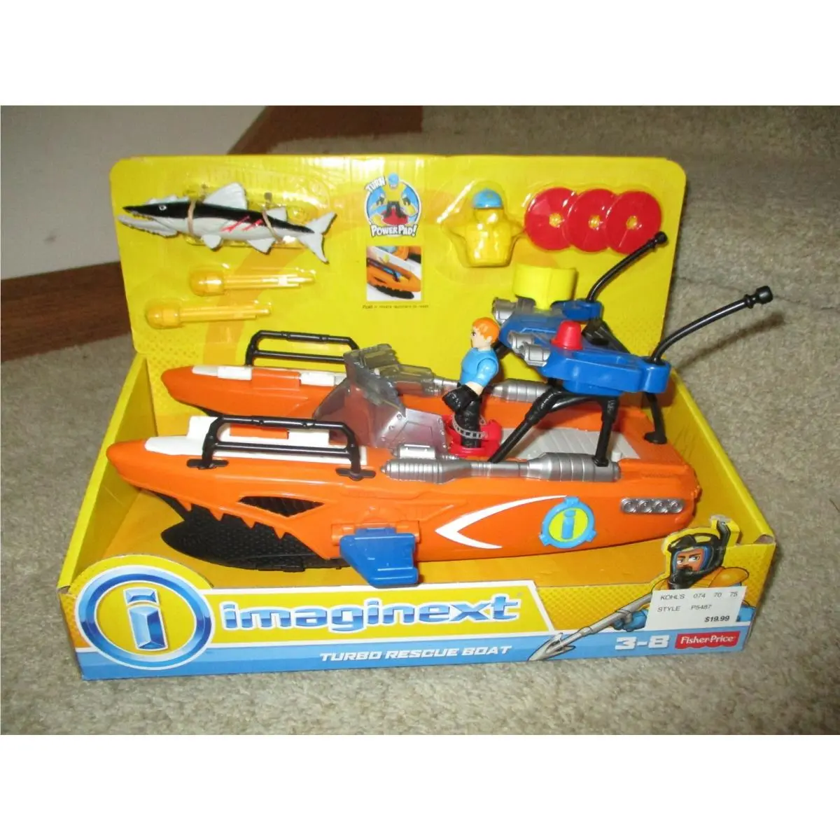 Fisher Price Imaginext Deep Sea Rescue Boat Turbo Barracuda Ocean Bite