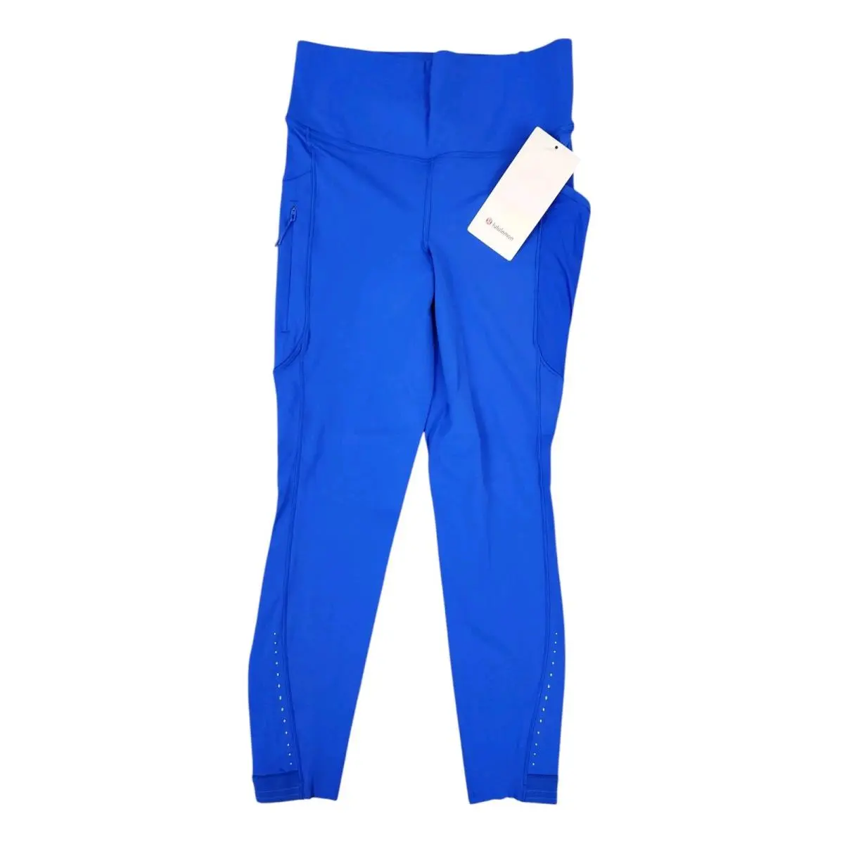 Lululemon Fast Free HR Tight 25 3 Pockets Glow Cerulean Blue Women`s Size 8