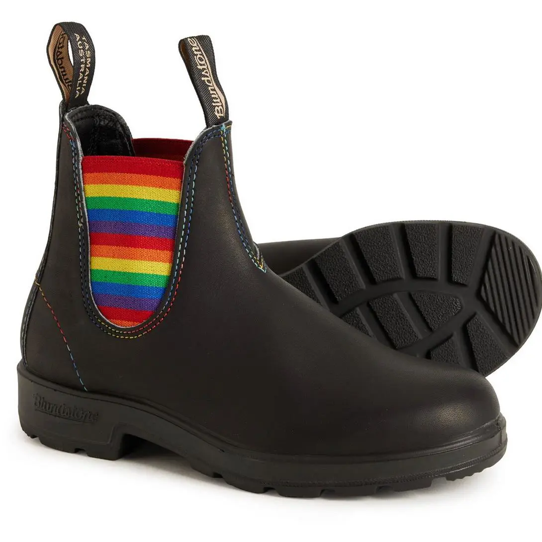 Blundstone Men`s Rainbow Chelsea Boots - Leather - Black/Rainbow