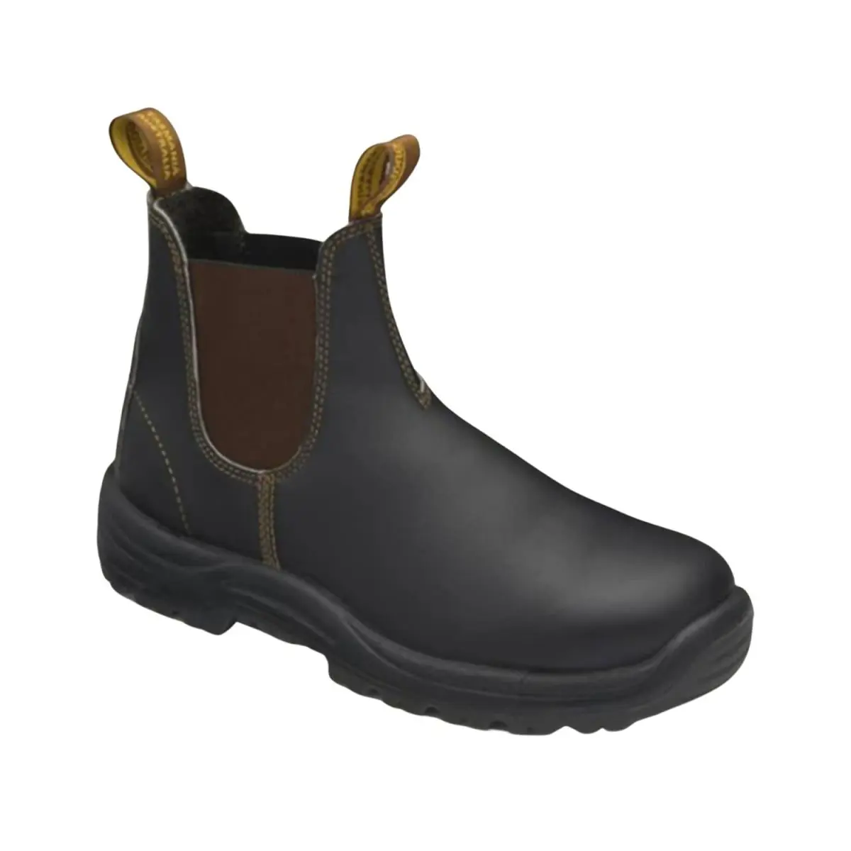 Blundstone Men`s Chelsea Work Boot - Steel Toe - 172 - Black