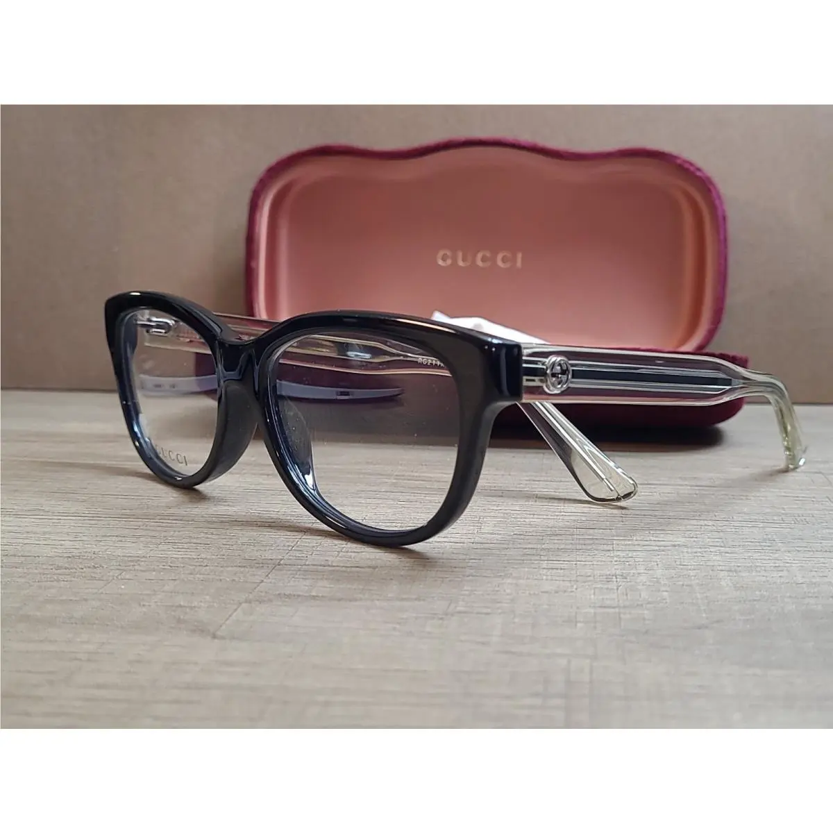 Gucci Eyeglasses GG 3758F Ypp Black/crystal Champagne Frame Italy 54 16 140