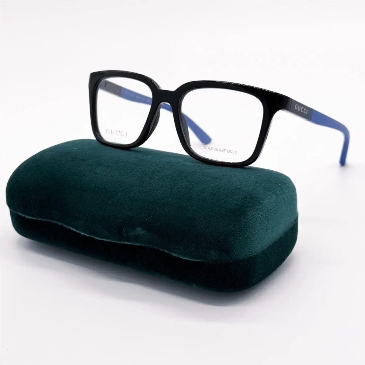 GG1738O 004 Black/blue Men Eyeglasses  by Gucci