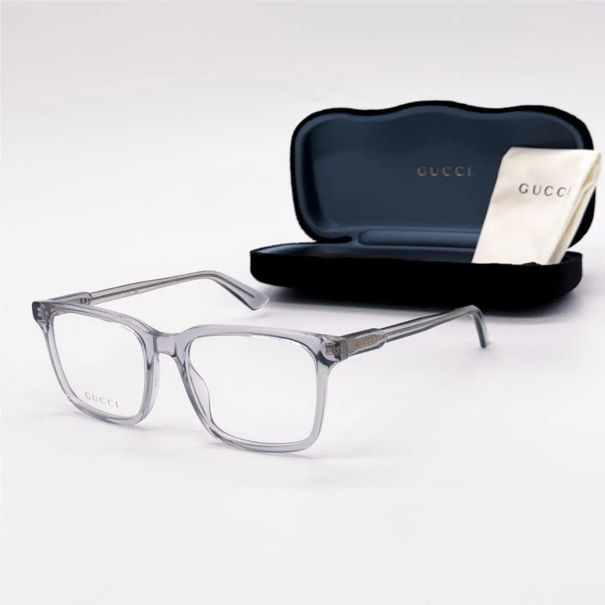Gucci GG1120O 005 Men Transparent Light Blue Eyeglasses Gucci
