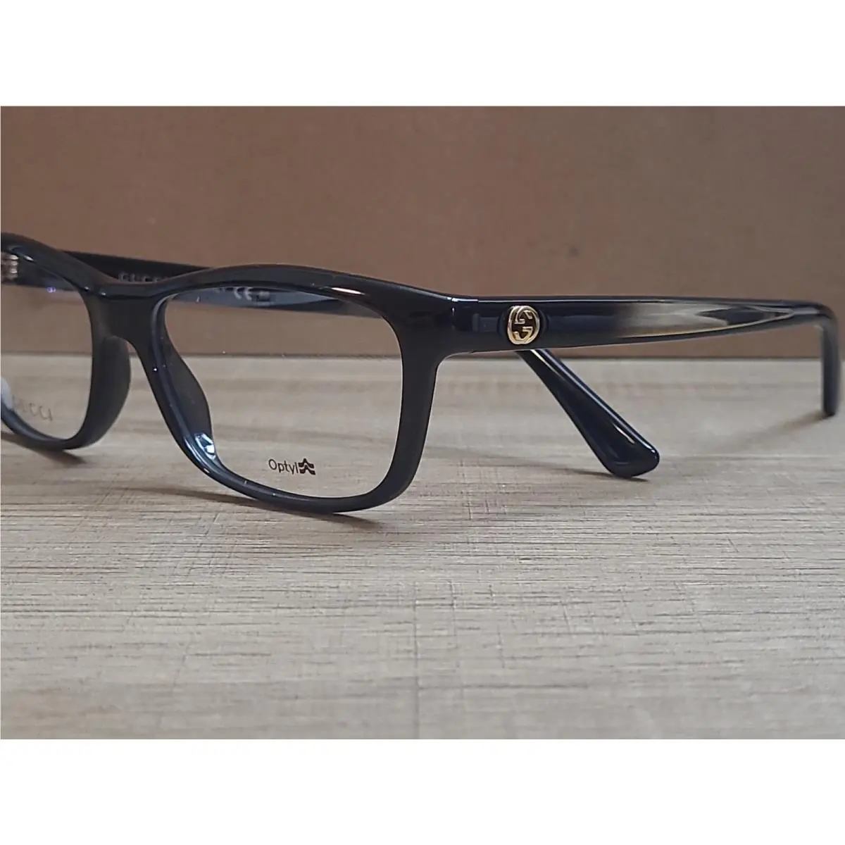 Gucci GG3766 AM3 140 Rectangle Optical Eyeglasses Frames Shiny Black