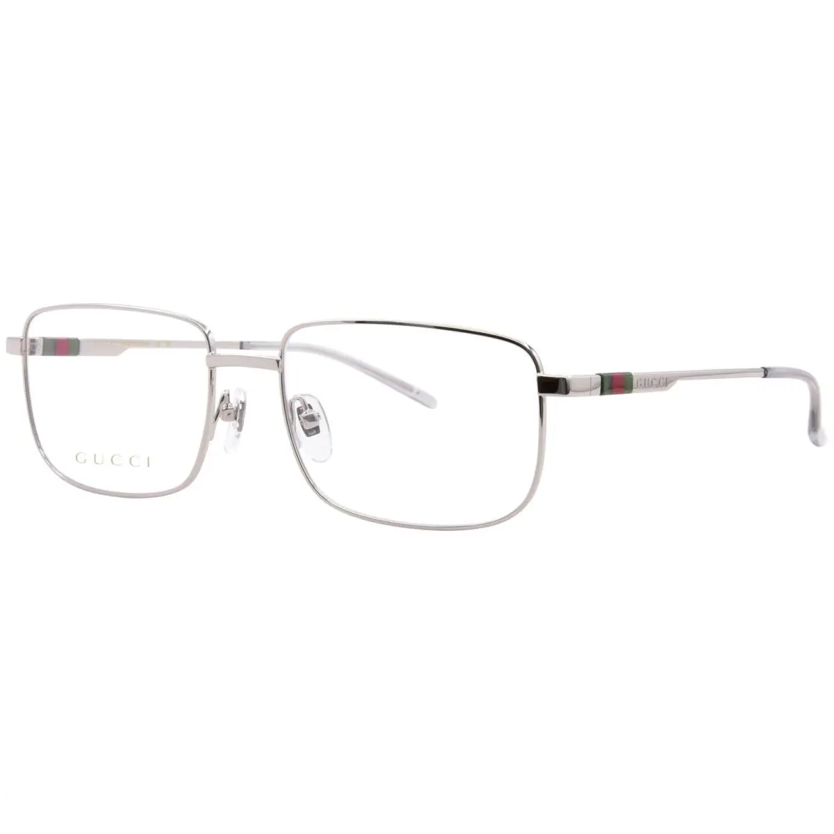 GG1678O 004 Eyeglasses Frame Men`s Silver Full Rim Square Shape 57mm by Gucci