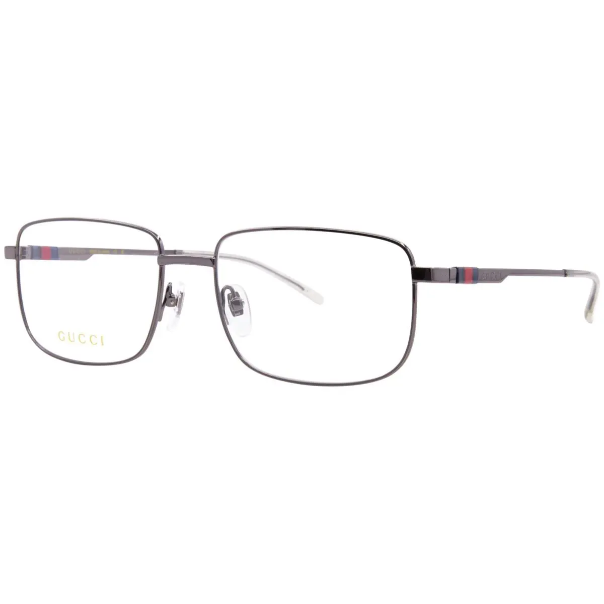 Gucci GG1678O 006 Eyeglasses Men`s Ruthenium Full Rim Square Shape 57mm