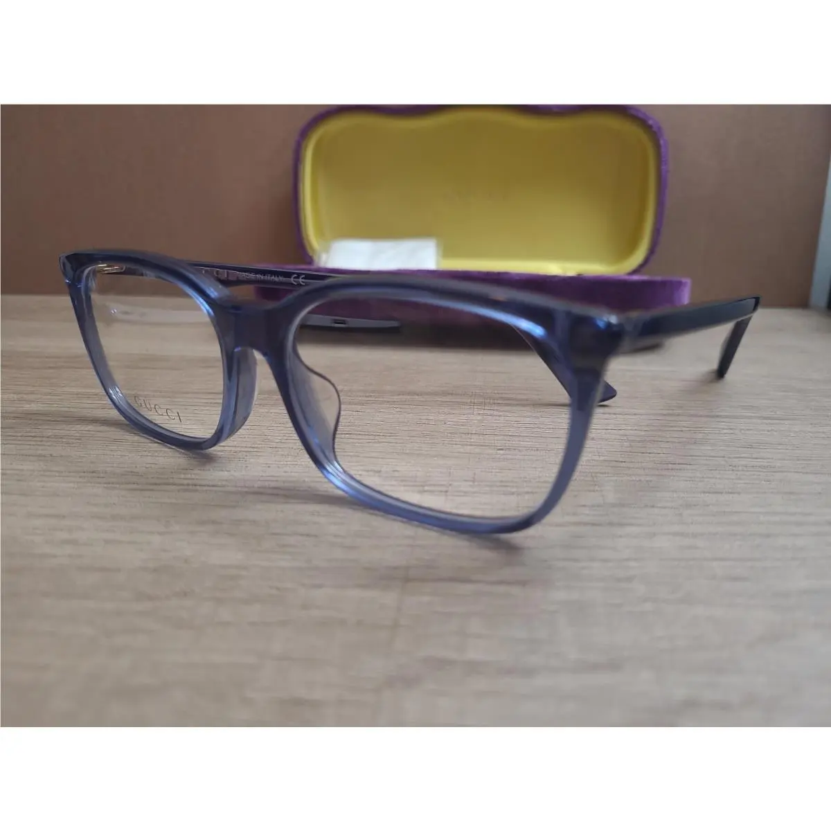 Gucci Unisex Optical GG0333OA 003 Blue 55mm Clear Demo Lens