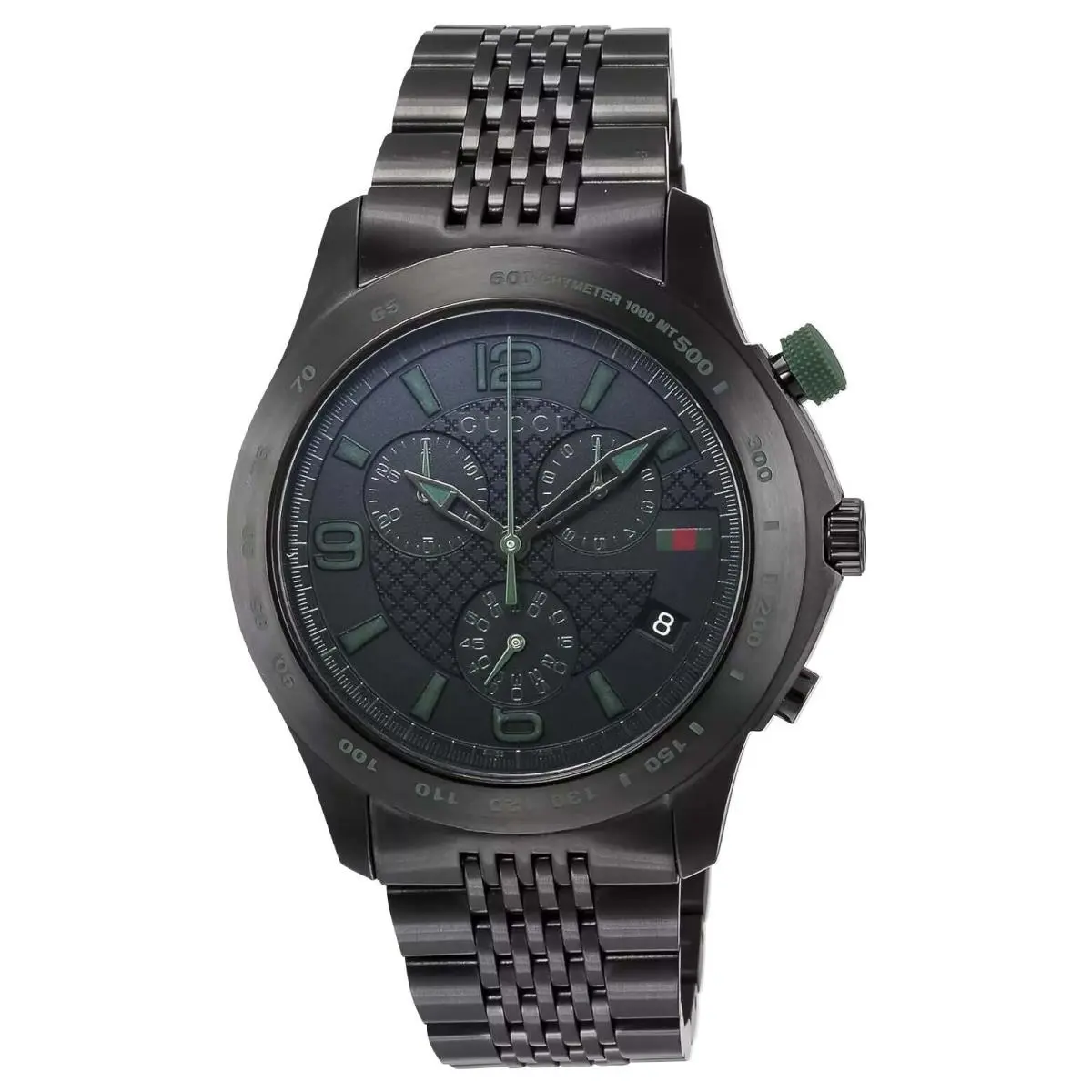 Gucci YA126225A Men`s G-timeless Black Dial Quartz Watch - Dial: Black, Band: Black