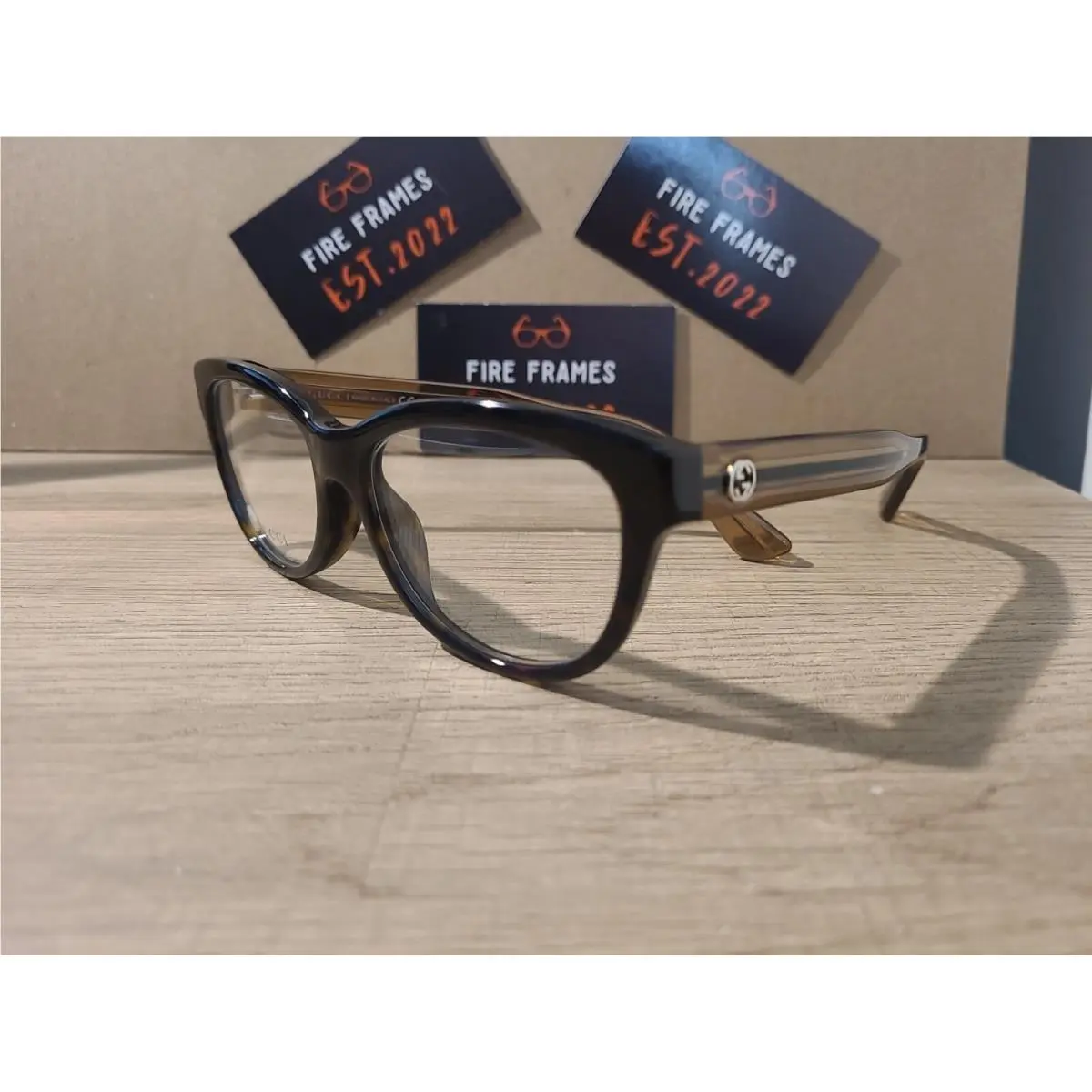 Gucci GG3758/F YU8 54-16-140 Tortoise Translucent Brown Eyeglasses Frames Italy