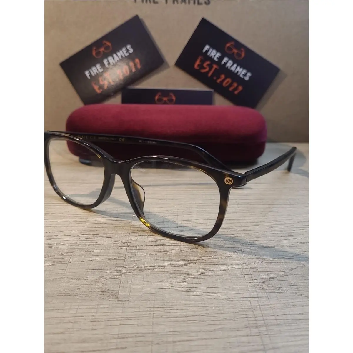Gucci GG0157OA 007 Tortoise Eyeglasses Frames 54-17-145 Made in Italy Rare