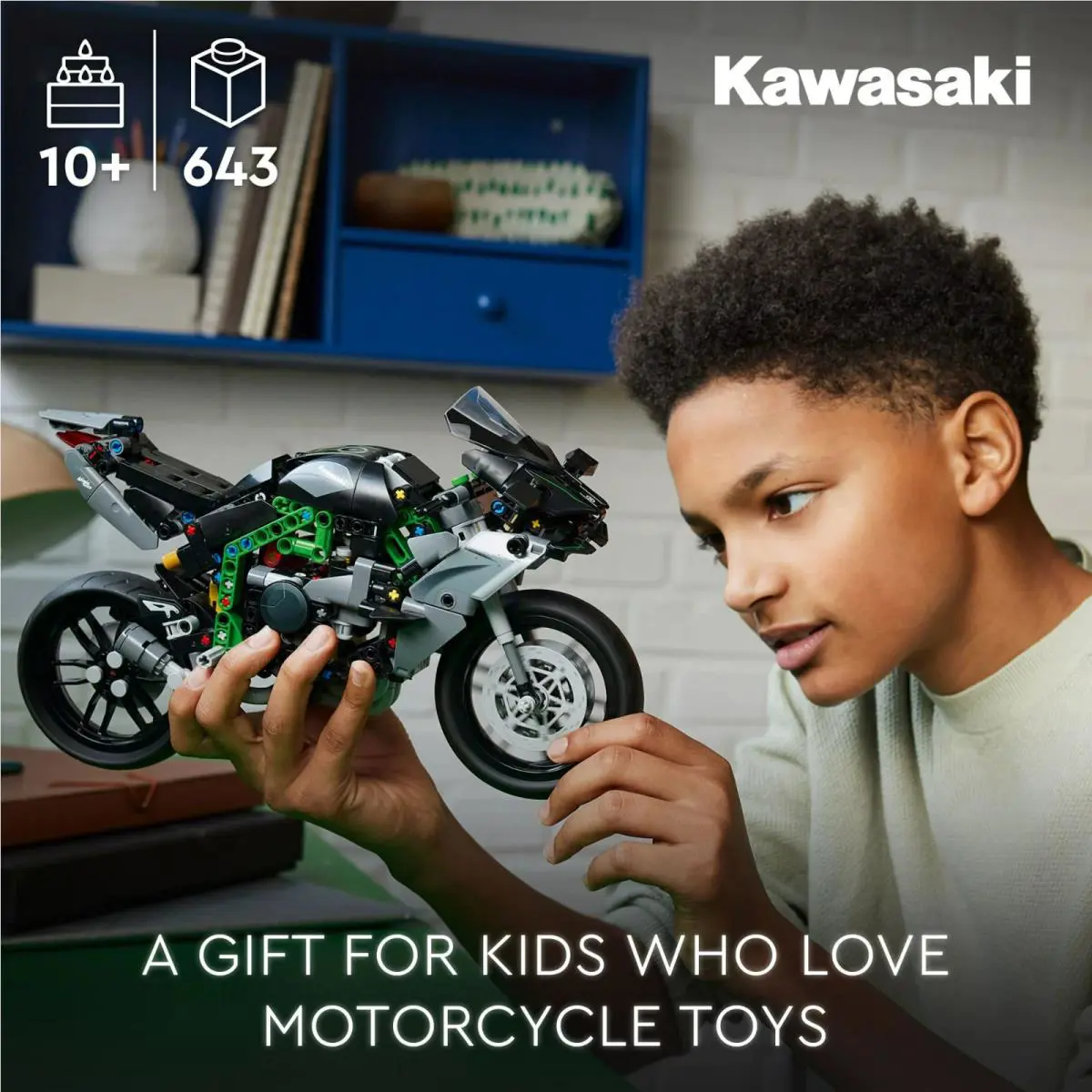Lego Technic Kawasaki Ninja H2R Motorcycle Display Toy 42170 Building Set