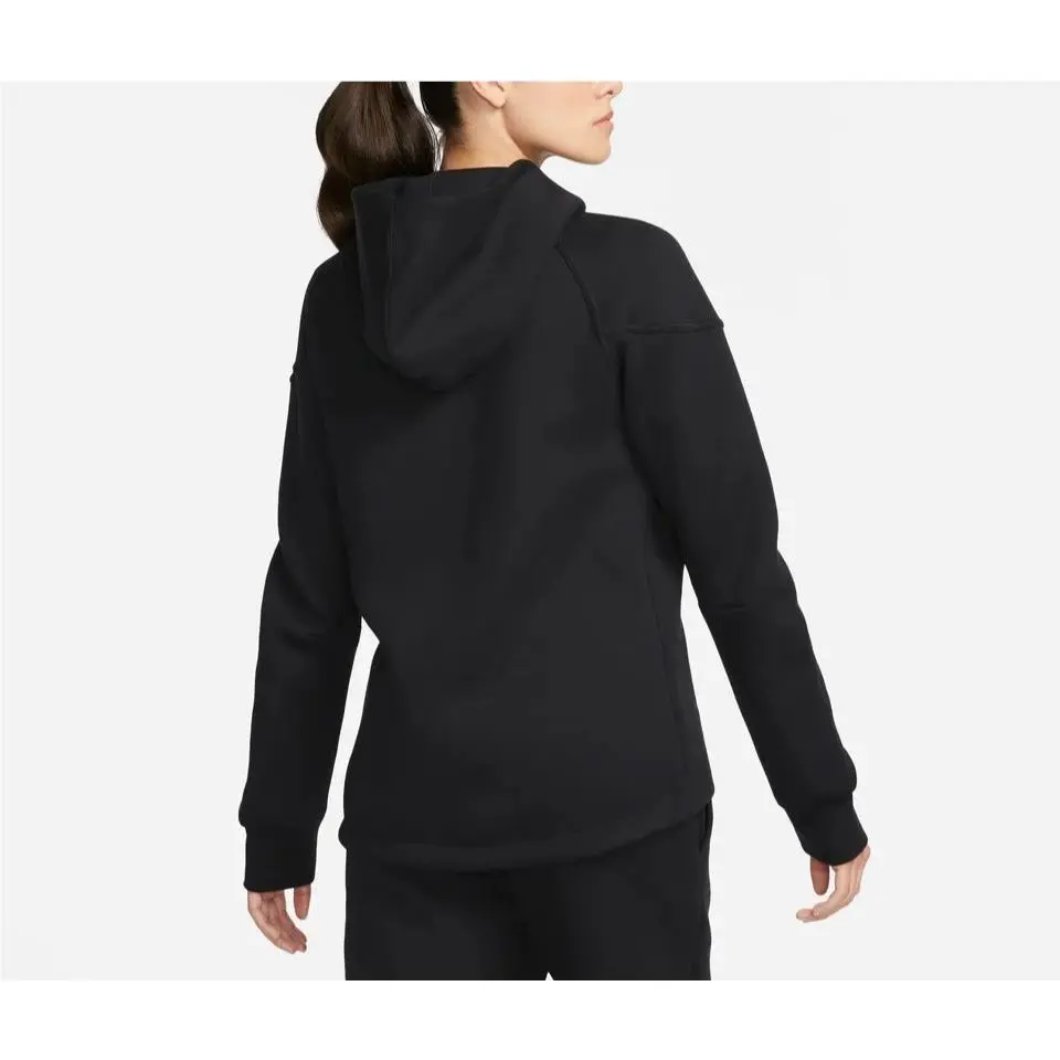 Nike clothing - Nike Sportswear Tech Fleece Windrunner Women`s Full-Zip Hoodie - FB8338-010 - BLACK/BLACK 2
