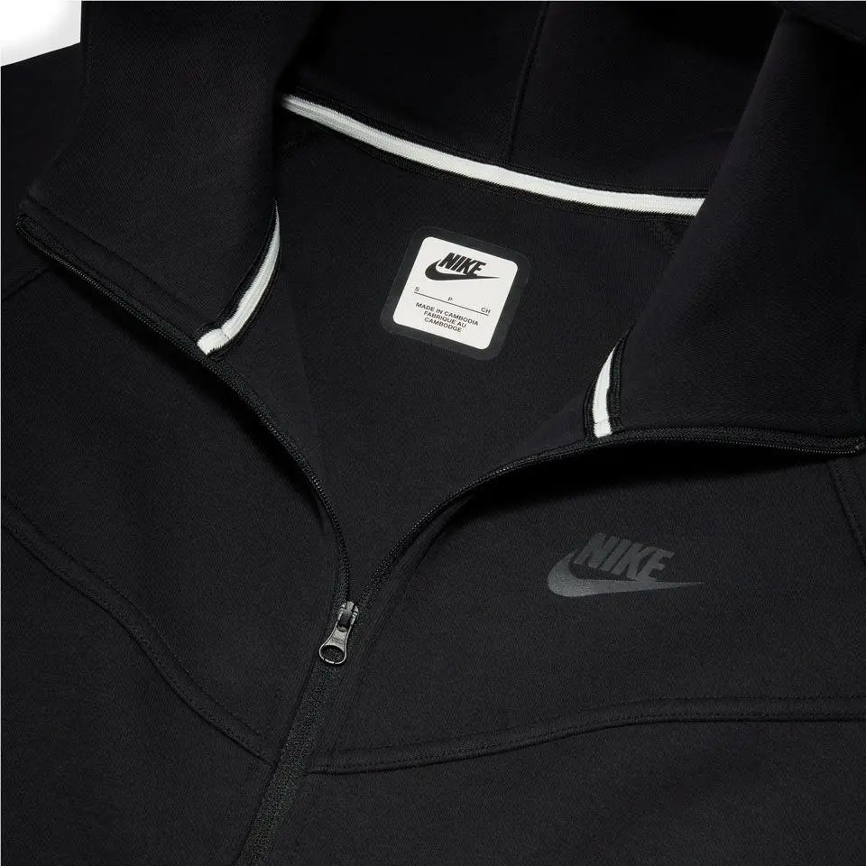 Nike clothing - Nike Sportswear Tech Fleece Windrunner Women`s Full-Zip Hoodie - FB8338-010 - BLACK/BLACK 4