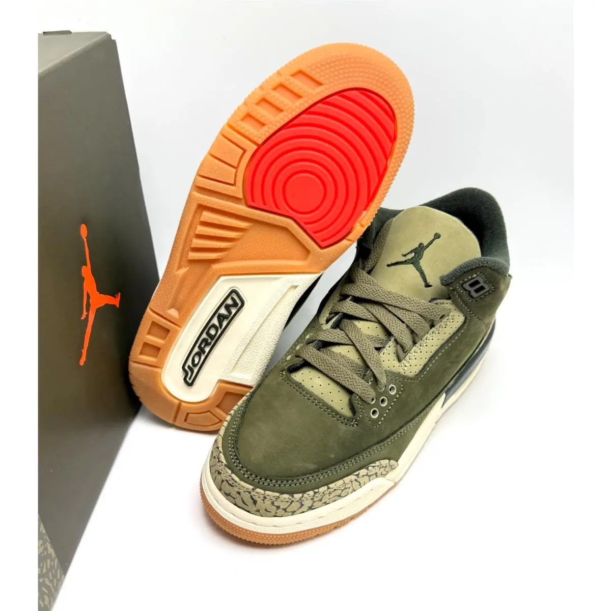 Nike shoes - Air Jordan 3 - Air - DM0967-202 - Medium Olive/Sequoia/Neutral Olive/Sail/Total Crimson 12