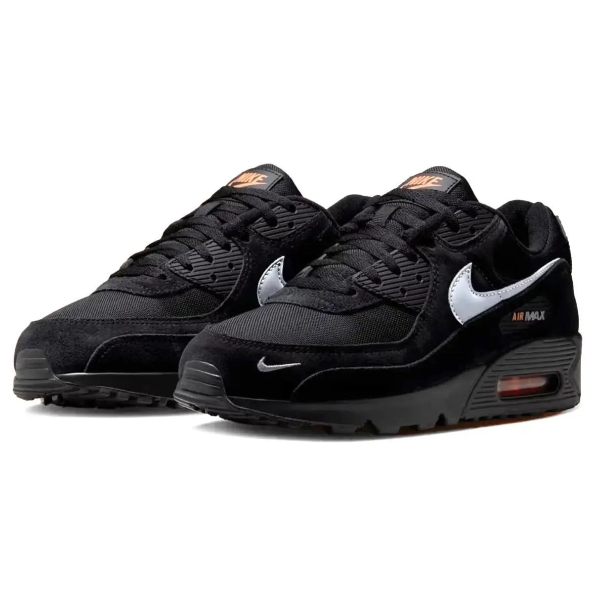 Nike shoes - Nike Air Max 90 - Air Max - Black/Metallic Cool Grey/Total Orange 2