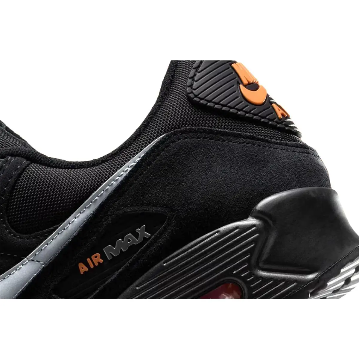 Nike shoes - Nike Air Max 90 - Air Max - Black/Metallic Cool Grey/Total Orange 3