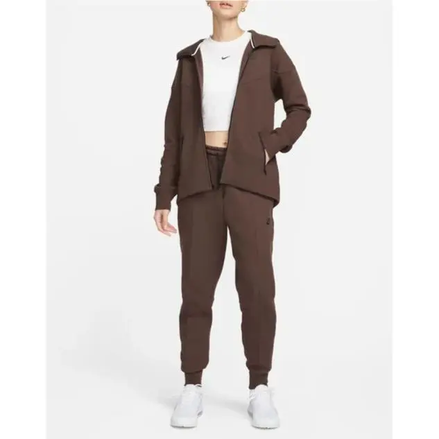 Nike clothing - Nike Sportswear Tech Fleece Windrunner Women`s Full-Zip Hoodie - FB8338-237 - Brown 1