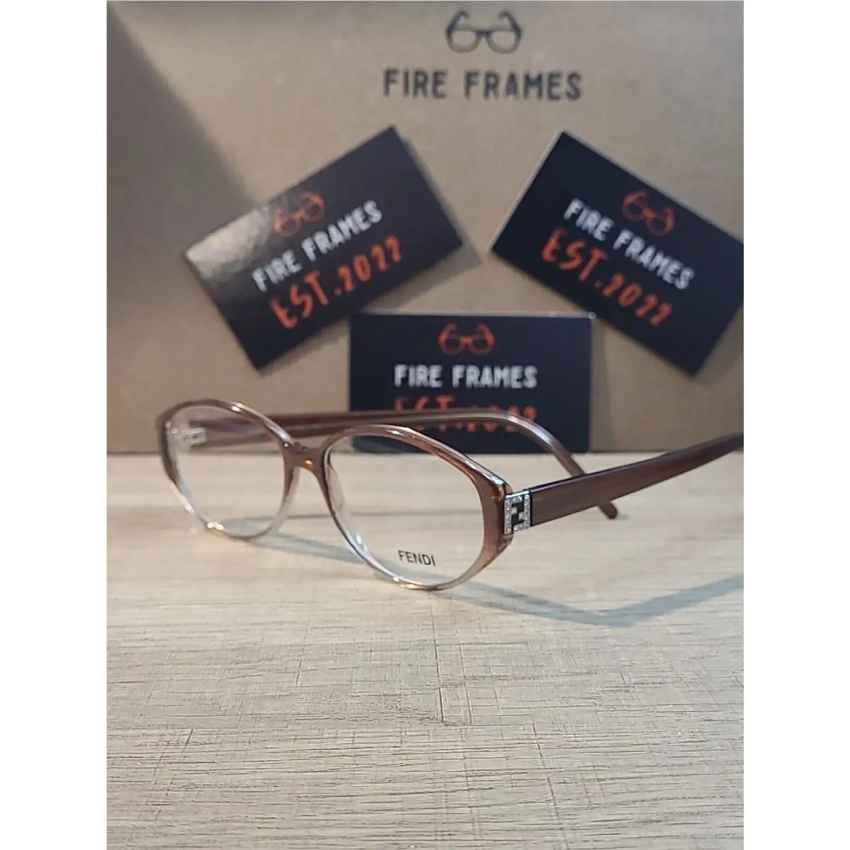 Fendi F567/R Light Brown Optical Frames Eyeglasses 52-14-135 Display Model Italy
