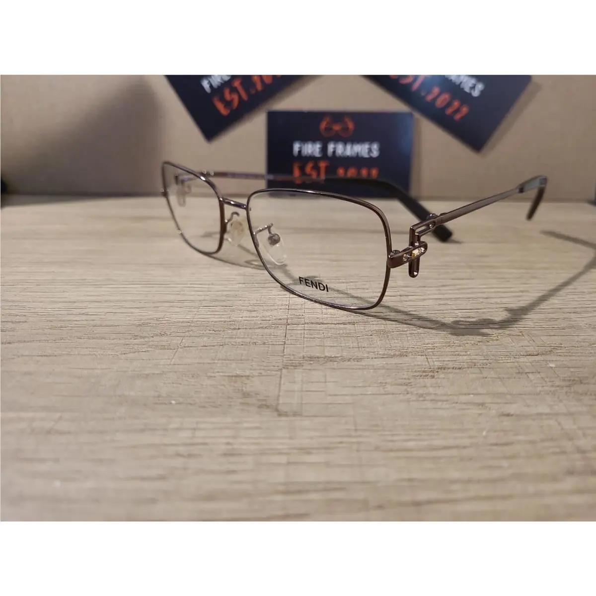 Fendi F682R 204 Brown Metal Frames w. Brown Gem Eyeglasses Rare Find 53-16-120