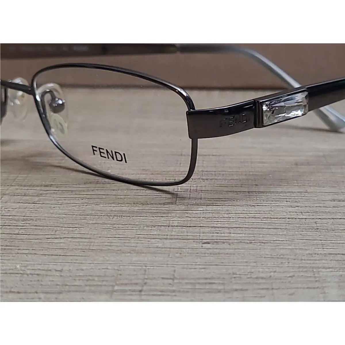 Fendi F769R 030 Gunmetal Eyeglasses Frames with Gem Stones Rare Find 52-17-130