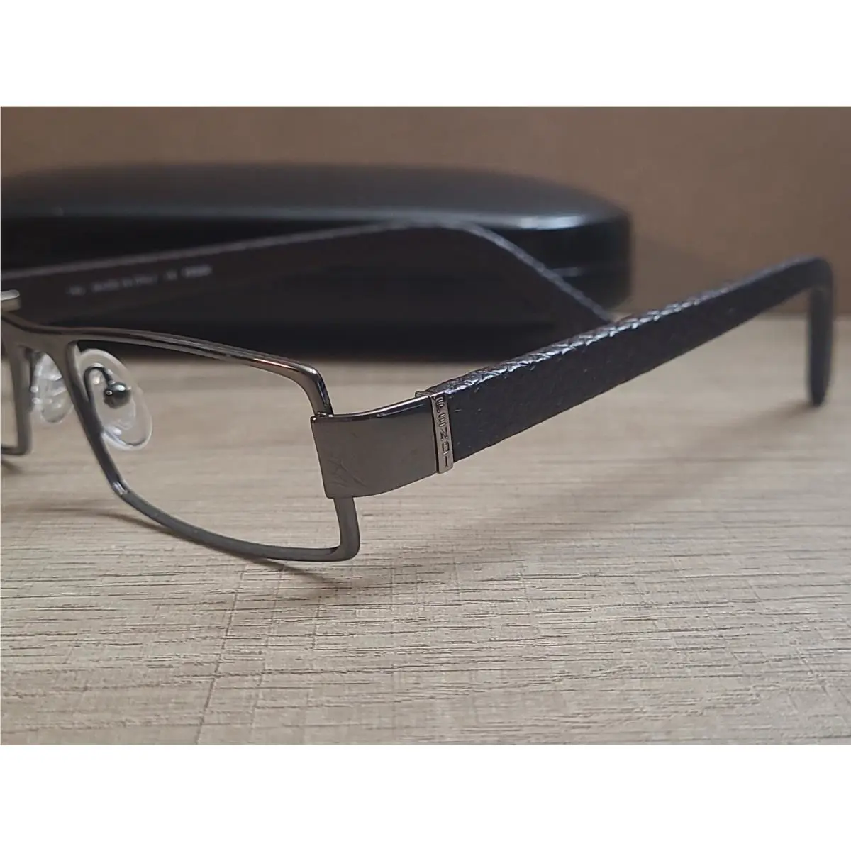 Fendi F762ML 254 Gunmetal Drk Brown Leather Eyeglasses Frames Wont Find Any
