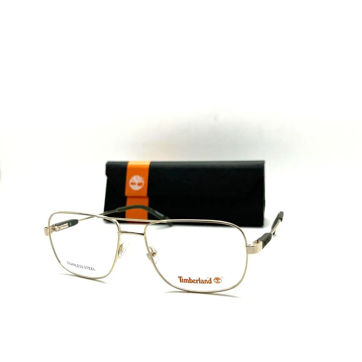 Timberland Men`s Eyeglasses TB 1676 032 Gold /green 58-17-150MM Stainless Steel