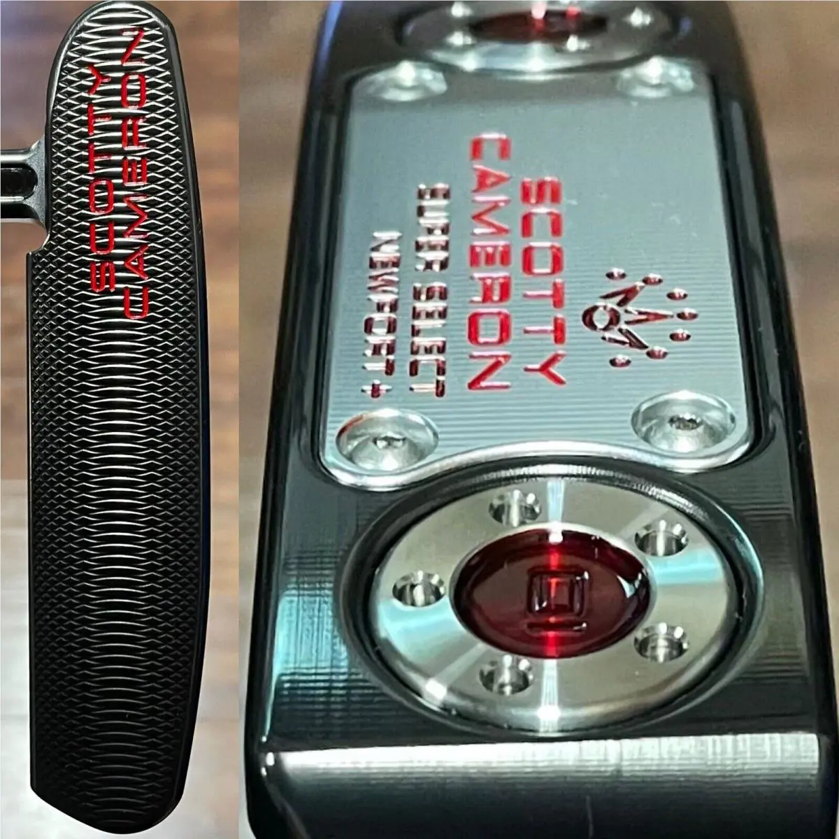 Scotty Cameron  - Super Select Newport Plus - Xtreme Dark Finish - DLC - Red, Lie Angle: Black 0