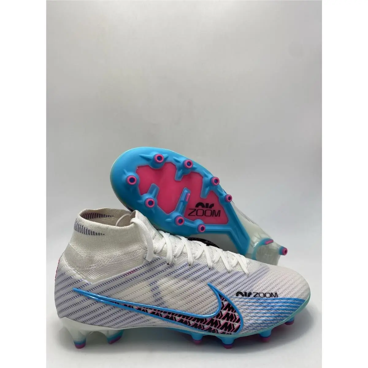 Nike Zoom Superfly 9 Elite Ag-pro P White Blue Pink FD0245 146 Men`s Size 8