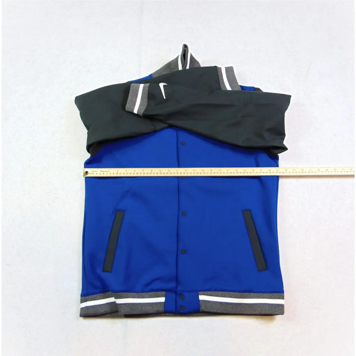 Nike clothing - Nike Letterman Bomber Varsity Jacket - DJ5971 493 - Game Royal Blue & Dark Grey & White (UPC: 195868446340) 0
