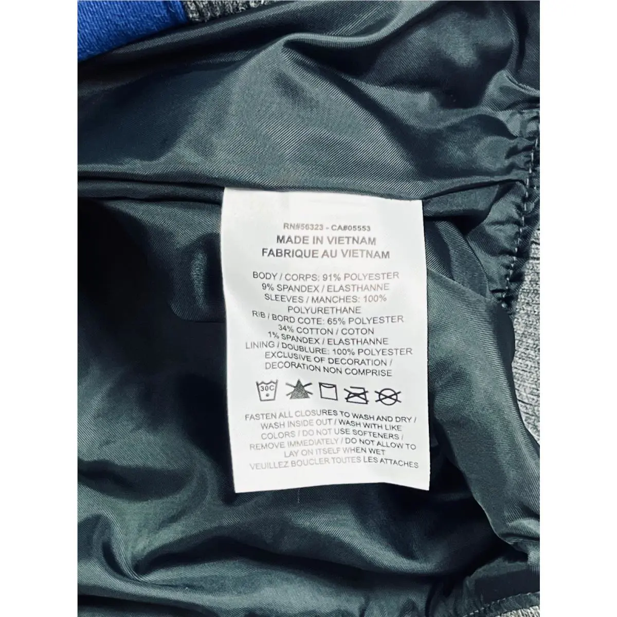 Nike clothing - Nike Letterman Bomber Varsity Jacket - DJ5971 493 - Game Royal Blue & Dark Grey & White (UPC: 195868446340) 7
