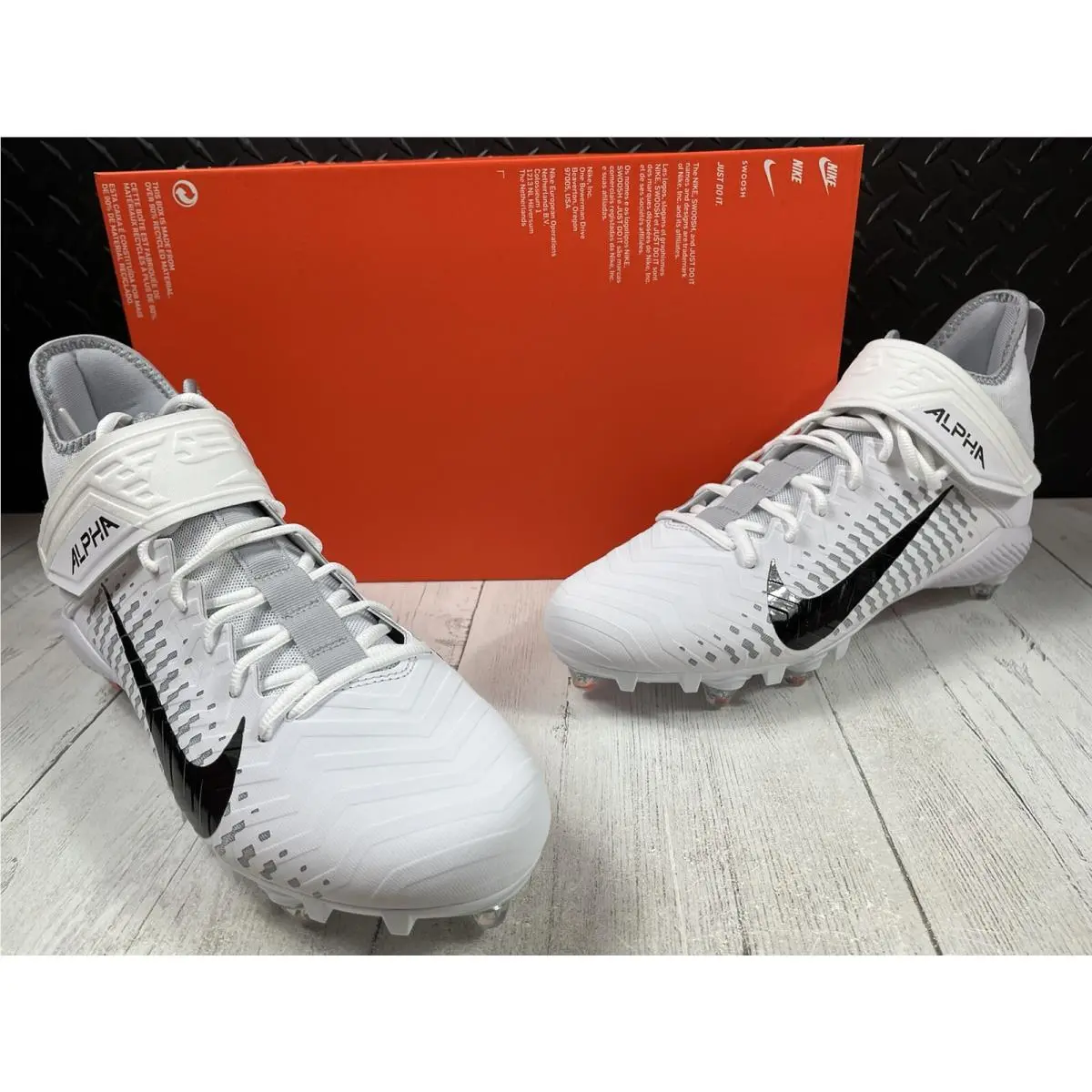 Size 13-Nike Alpha Menace Pro 2 D White Wolf Grey CK4277-100 Men`s Cleats
